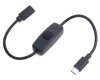 USB Type-C Male to Female Switch Cable, 28cm, Black